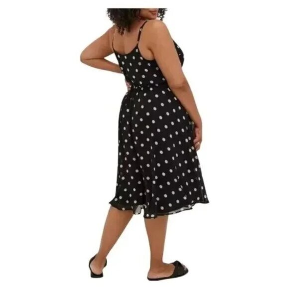 torrid Polka Dot Sleeveless  Midi Dress Spaghetti Straps Flowy Silhouette 6x - Picture 2 of 4